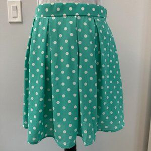 Teal Polka Dot Skirt